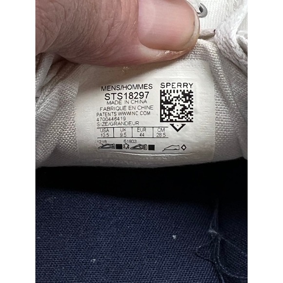 Sperry Striper II Llt White Canvas Mens 10.5 - Picture 8 of 8
